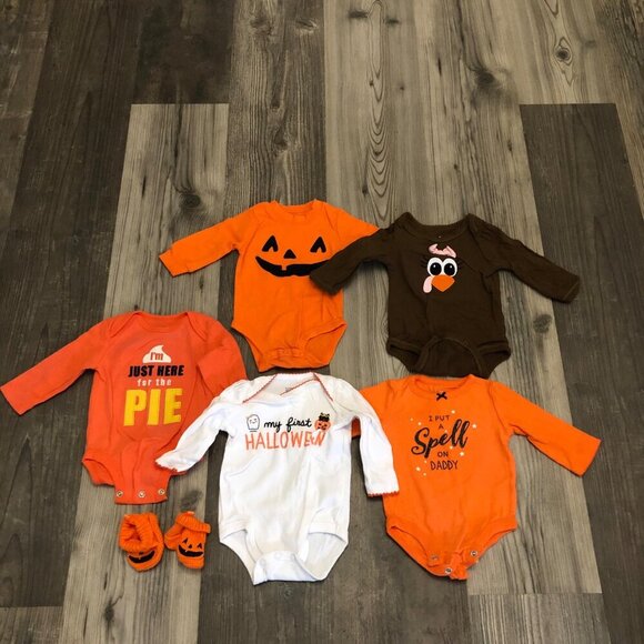 Carters/ Little Wonders/ Koala Kids Halloween Onesie Fall 0-3M Bundle - Picture 1 of 9